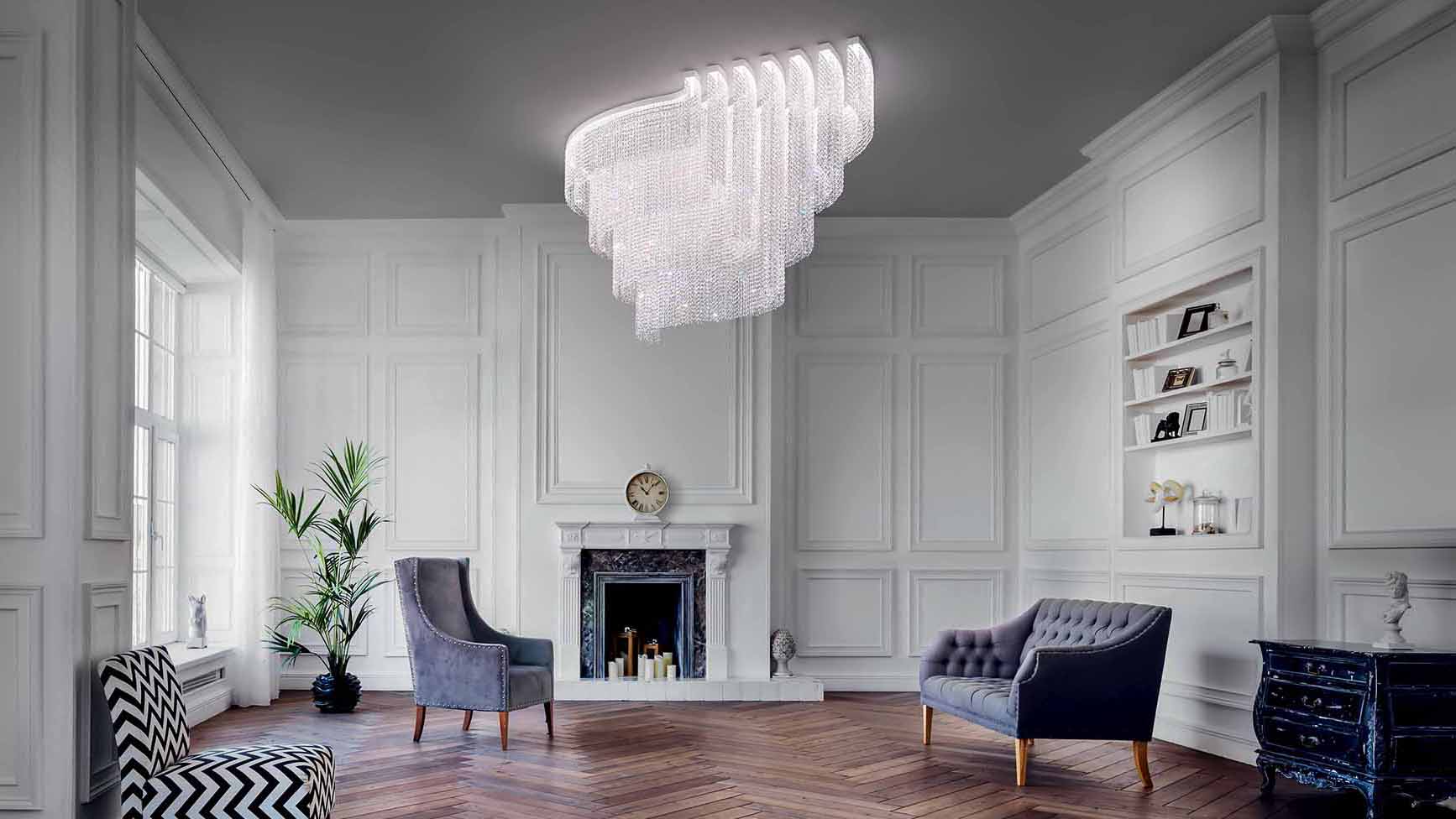 Buy 8Inch Square White Crystal Chandelier for Living Room Modern Ceiling  Light for Hall Dining Room Led Fixtures Hanging Ring Pendent lw4 Online at  Low Prices in India - Amazon.in